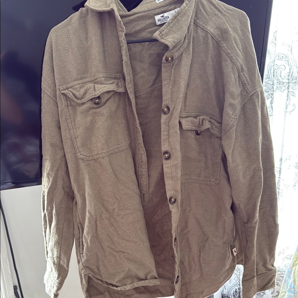 Hollister Green Lightweight Shirt Jacket